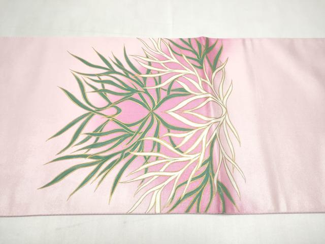 平和屋着物●太鼓柄袋帯　舞葉文　金彩　正絹　逸品　CABM6226hy