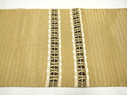 平和屋着物●ひなや工房　くむ・あむ・おる　伊豆蔵明彦　組織　太鼓柄袋帯　横段文　金糸　正絹　逸品　CABM6236hy