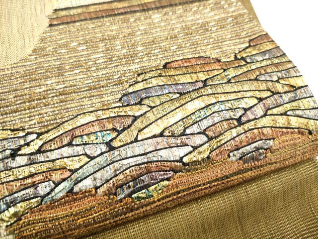 平和屋着物●太鼓柄袋帯　霞文　銀座おゝぎ屋扱い　正絹　逸品　CABM6251hy