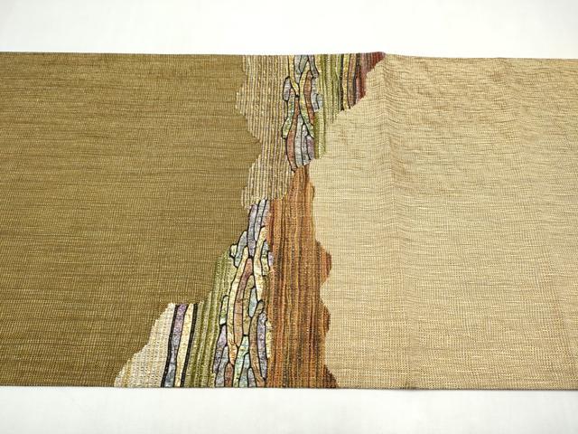 平和屋着物●太鼓柄袋帯　霞文　銀座おゝぎ屋扱い　正絹　逸品　CABM6251hy
