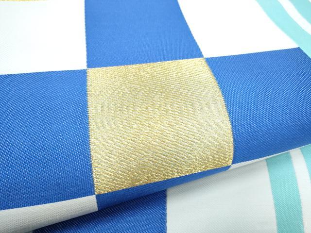 平和屋着物●西陣　京都イシハラ謹製　六通柄袋帯　市松文様　間道　逸品　未使用　CABM6263hy