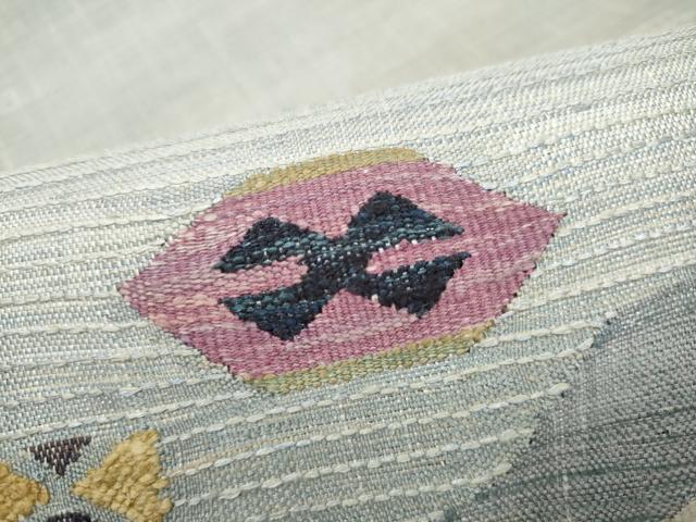 平和屋着物●西陣　京の名門　じゅらく謹製　帝王紫　太鼓柄袋帯　幾何学文様　正絹　逸品　未使用　CABM6318hy