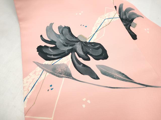 平和屋着物●塩瀬　九寸名古屋帯　ろうけつ染　舞花文　金彩　正絹　逸品　CABM6356hy