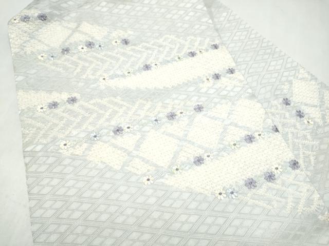 平和屋着物●九寸名古屋帯　絞り　刺繍　舞花文　正絹　逸品　CABM6378hy