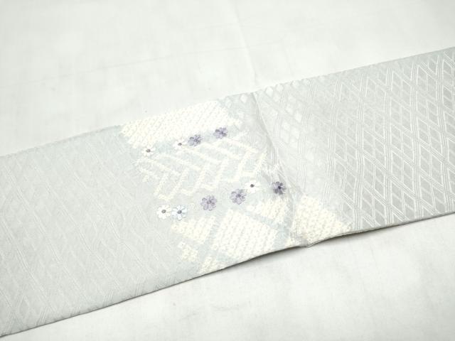 平和屋着物●九寸名古屋帯　絞り　刺繍　舞花文　正絹　逸品　CABM6378hy