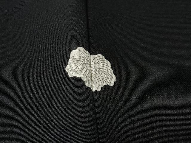 平和屋着物＃羽織　寿光織　舞葉文　黒地　金銀糸　正絹　逸品　CABM6414ua