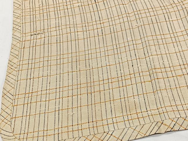 平和屋着物＃和装コート　紬地　格子　正絹　逸品　CABM6419ua