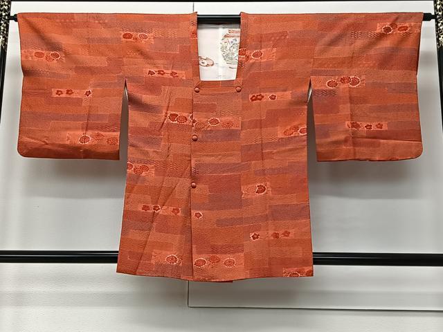 平和屋着物＃道行コート　絞り　地紋起こし　花唐草文　正絹　逸品　CABM6422ua