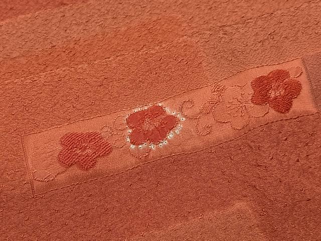 平和屋着物＃道行コート　絞り　地紋起こし　花唐草文　正絹　逸品　CABM6422ua