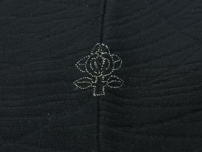 平和屋着物＃羽織　寿光織　草葉文　黒地　金銀糸　正絹　逸品　未使用　CABM6423ua