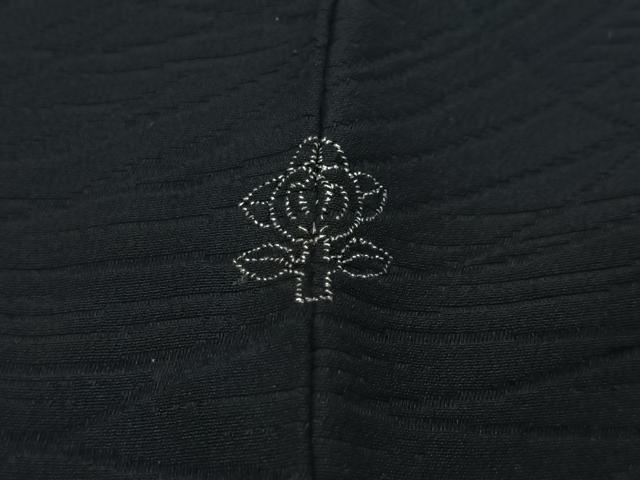 平和屋着物＃羽織　寿光織　草葉文　黒地　金銀糸　正絹　逸品　未使用　CABM6423ua