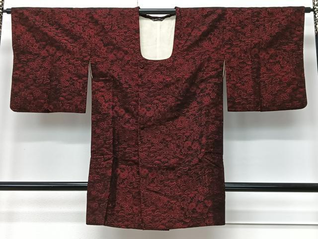 平和屋着物＃道行コート　輪奈ビロード　草花文　ロング丈　ほていや扱い　正絹　逸品　CABM6431ua
