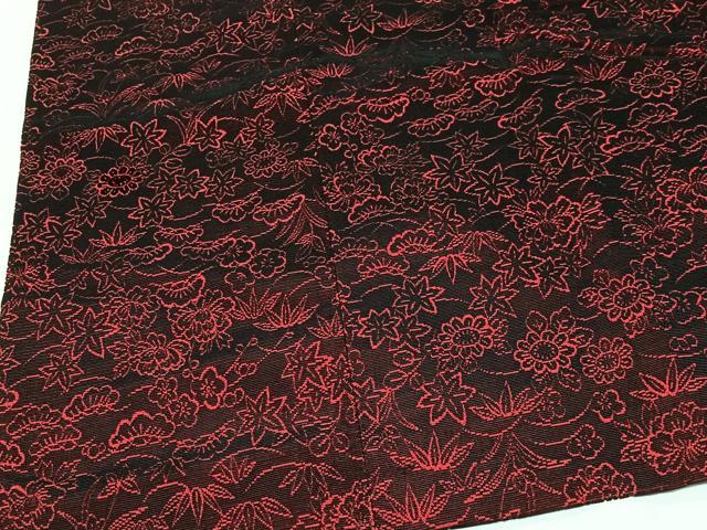 平和屋着物＃道行コート　輪奈ビロード　草花文　ロング丈　ほていや扱い　正絹　逸品　CABM6431ua