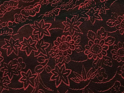 平和屋着物＃道行コート　輪奈ビロード　草花文　ロング丈　ほていや扱い　正絹　逸品　CABM6431ua