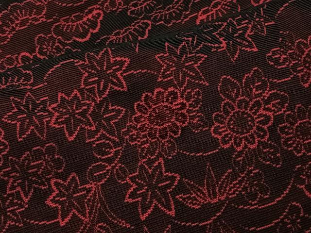 平和屋着物＃道行コート　輪奈ビロード　草花文　ロング丈　ほていや扱い　正絹　逸品　CABM6431ua