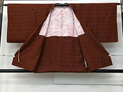 平和屋着物＃道行コート　輪奈ビロード　更紗草花文　正絹　逸品　CABM6432ua