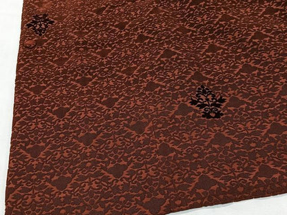 平和屋着物＃道行コート　輪奈ビロード　更紗草花文　正絹　逸品　CABM6432ua