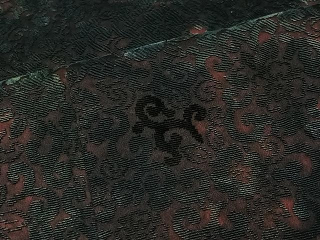 平和屋着物＃道行コート　輪奈ビロード　花唐草文　暈し染め　ロング丈　正絹　逸品　CABM6434ua