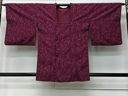 平和屋着物＃道行コート　輪奈織　葉尽くし　正絹　逸品　CABM6435ua