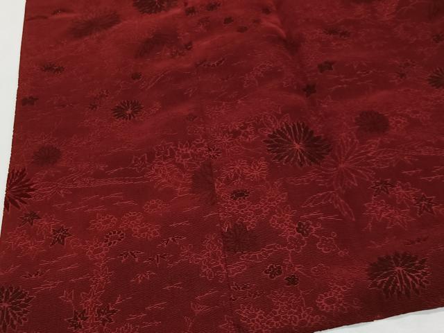 平和屋着物＃道行コート　輪奈ビロード　流水草花文　正絹　逸品　CABM6436ua