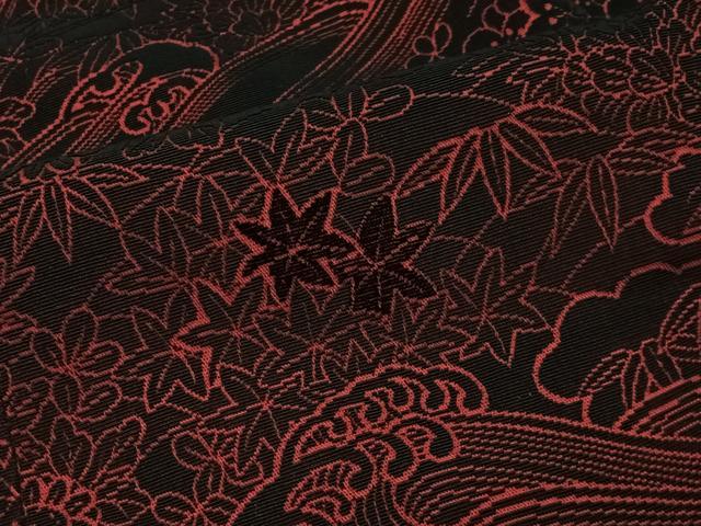平和屋着物＃道行コート　輪奈ビロード　立波草花文　正絹　逸品　CABM6437ua