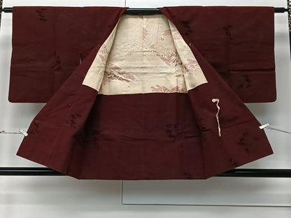 平和屋着物＃道行コート　輪奈ビロード　花尽くし　正絹　逸品　CABM6438ua
