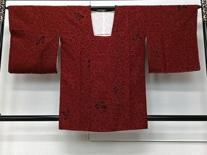平和屋着物＃道行コート　輪奈ビロード　葉尽くし　正絹　逸品　CABM6439ua