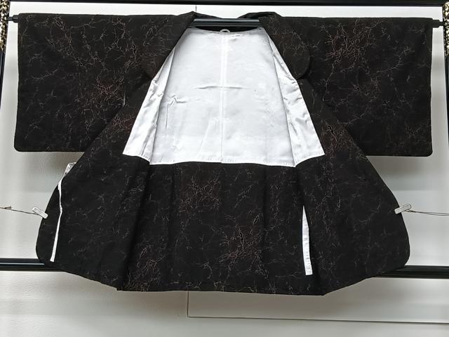 平和屋着物＃道行コート　輪奈ビロード　干割れ文　正絹　逸品　CABM6442ua