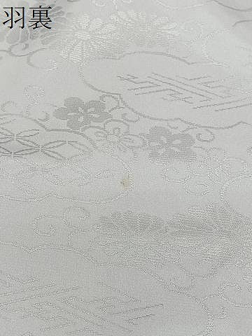 平和屋着物＃道行コート　輪奈ビロード　干割れ文　正絹　逸品　CABM6442ua