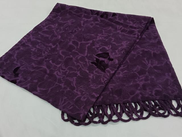平和屋着物＃道行コート　輪奈ビロード　抽象文様　ショール付き　正絹　逸品　CABM6443ua