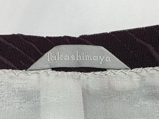 平和屋着物＃道行コート　輪奈ビロード　斜線文　ロング丈　高島屋扱い　正絹　逸品　CABM6449ua