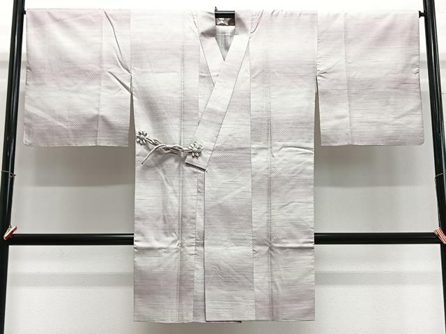 平和屋着物＃道中着　紬地　市松織　霞文　暈し染め　やまと誂製　正絹　逸品　CABM6542ua