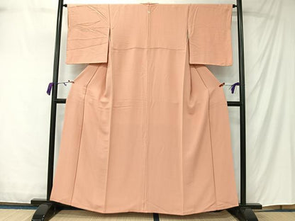 平和屋着物■上質な色無地　洒落柿色　正絹　逸品　CABM6581ua
