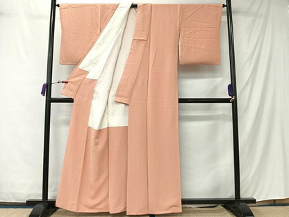 平和屋着物■上質な色無地　洒落柿色　正絹　逸品　CABM6581ua