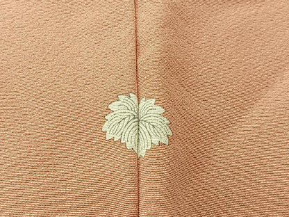 平和屋着物■上質な色無地　洒落柿色　正絹　逸品　CABM6581ua