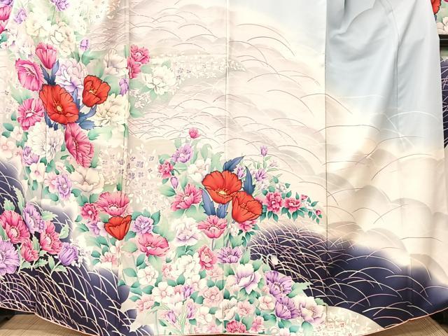 平和屋着物■豪華振袖　草花文　暈し染め　金彩　正絹　逸品　CABM6584ua