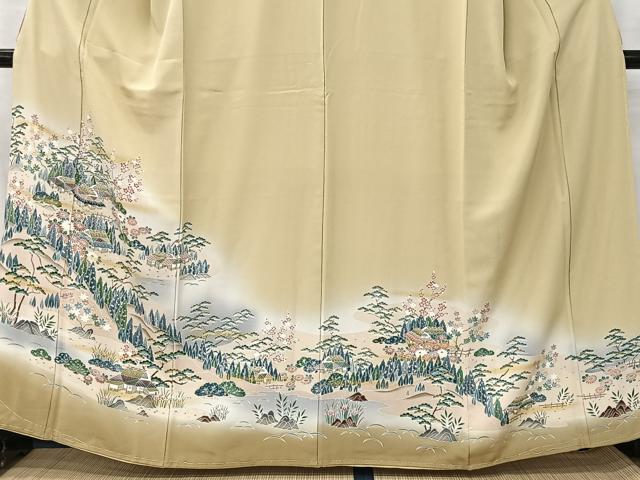 平和屋着物■色留訪問着　風景文　暈し染め　金彩　正絹　逸品　未使用　CABM6586ua