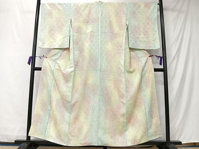 平和屋着物■上質な小紋　総絞り　霞文　暈し染め　正絹　逸品　CABM6588ua