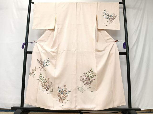 平和屋着物■訪問着　刺繍　草花文　大丸扱い　正絹　逸品　CABM6589ua