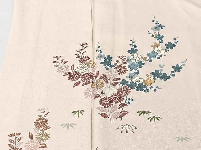 平和屋着物■訪問着　刺繍　草花文　大丸扱い　正絹　逸品　CABM6589ua