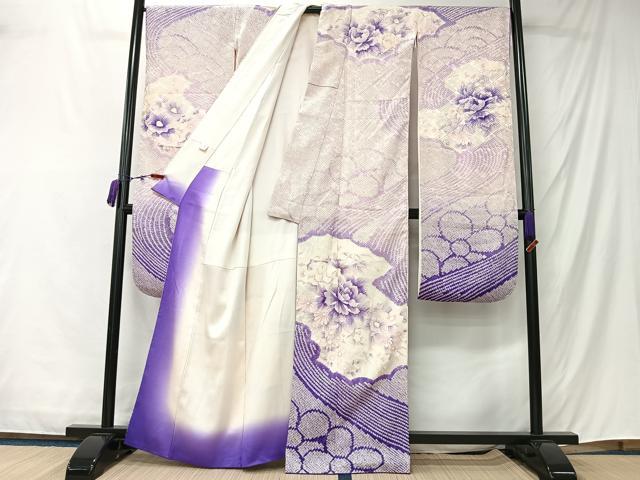 平和屋着物■豪華振袖　絞り　流水草花文　正絹　逸品　CABM6590ua