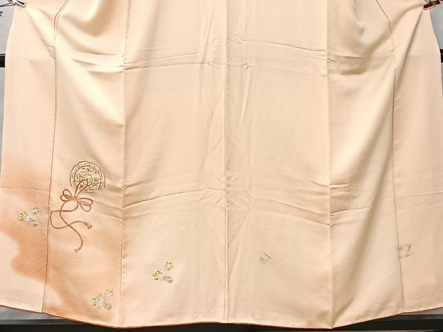 平和屋着物■色留袖訪問着　総刺繍　鏡裏花文　暈し染め　正絹　逸品　CABM6594ua
