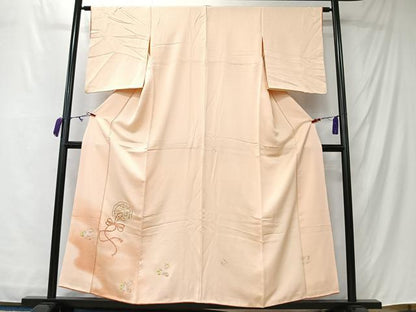 平和屋着物■色留袖訪問着　総刺繍　鏡裏花文　暈し染め　正絹　逸品　CABM6594ua