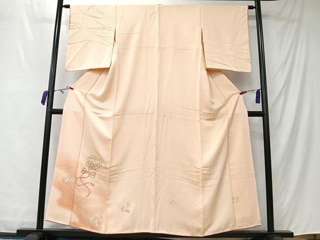 平和屋着物■色留袖訪問着　総刺繍　鏡裏花文　暈し染め　正絹　逸品　CABM6594ua