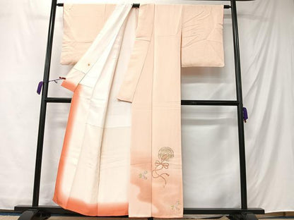 平和屋着物■色留袖訪問着　総刺繍　鏡裏花文　暈し染め　正絹　逸品　CABM6594ua