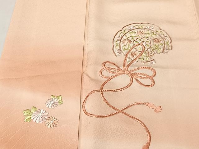 平和屋着物■色留袖訪問着　総刺繍　鏡裏花文　暈し染め　正絹　逸品　CABM6594ua