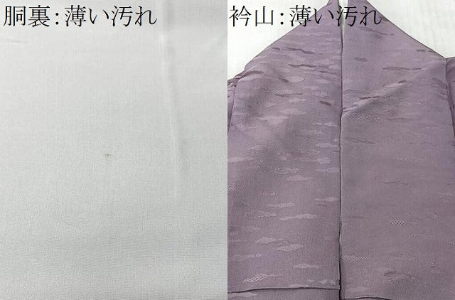 平和屋着物■上質な色無地　霞地紋　葡萄鼠色　正絹　逸品　CABM6597ua