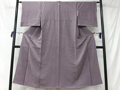 平和屋着物■上質な色無地　霞地紋　葡萄鼠色　正絹　逸品　CABM6597ua