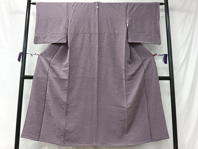 平和屋着物■上質な色無地　霞地紋　葡萄鼠色　正絹　逸品　CABM6597ua