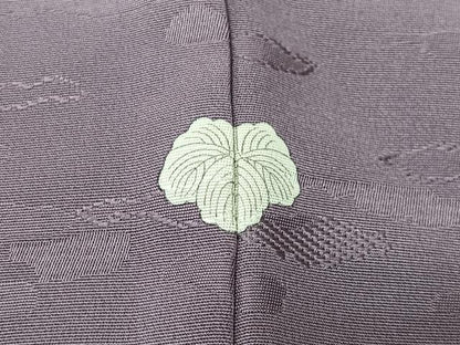 平和屋着物■上質な色無地　霞地紋　葡萄鼠色　正絹　逸品　CABM6597ua
